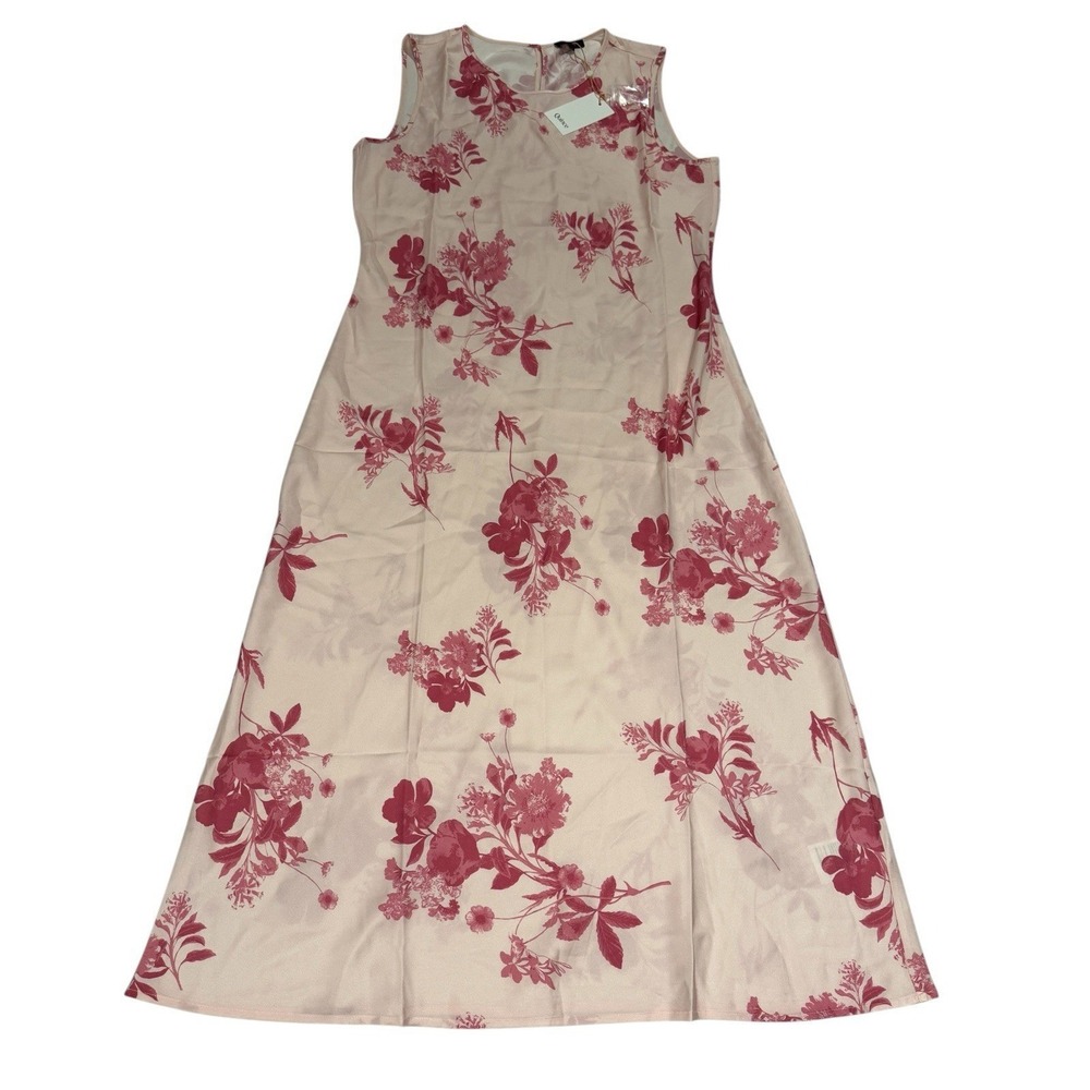 NWT Quince Washable Stretch Mulberry Silk Tank Midi Dress XL Bouquet Symphony